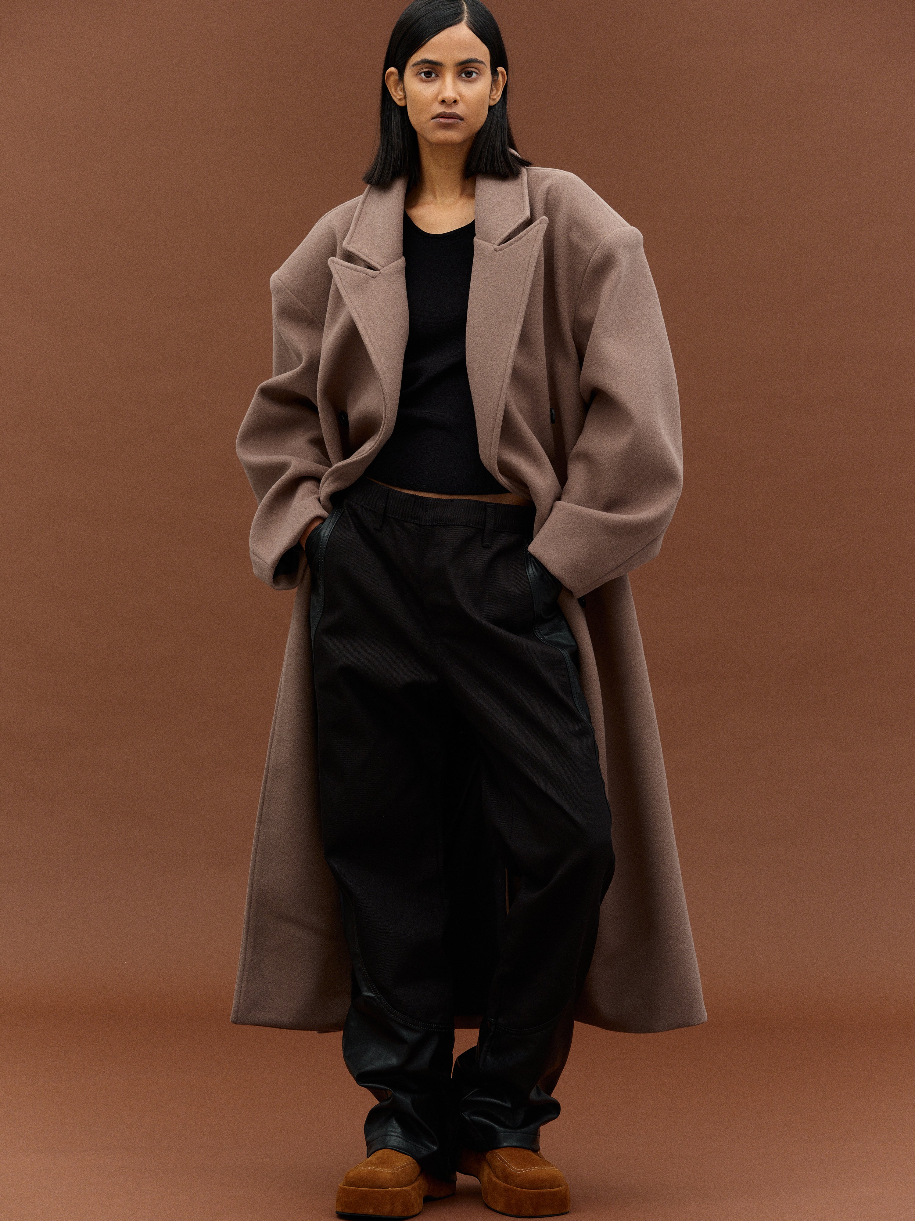 Wallis Oversized Grandpa Coat, Latte