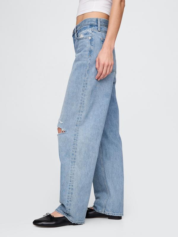 Roselle London Women's High Rise Barrel Jeans