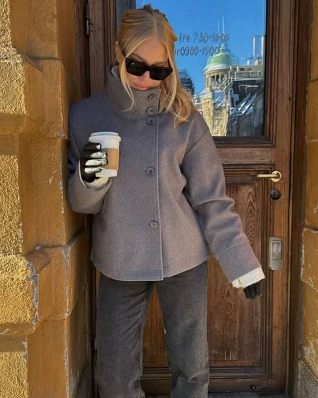 Claire wool coat High Neck