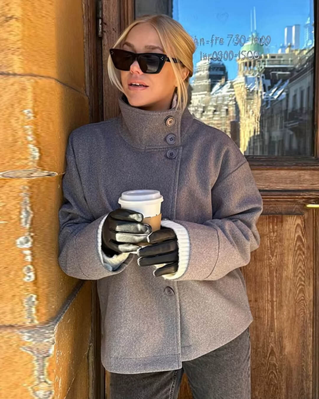 Claire wool coat High Neck