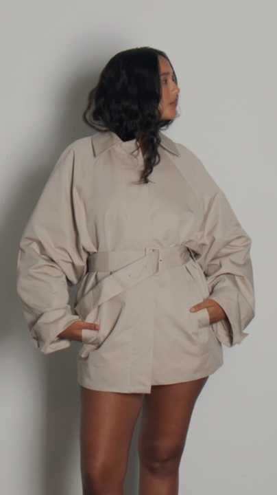 Short Trench Coat | Taupe