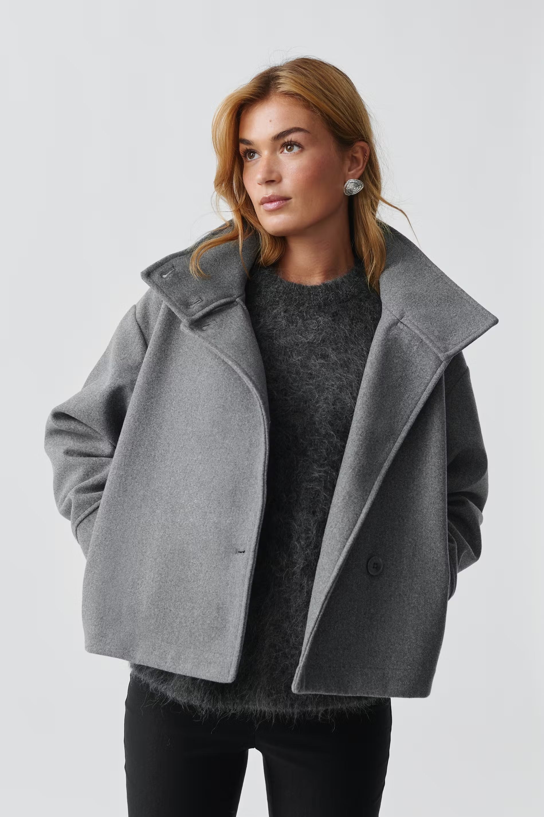 Claire wool coat High Neck