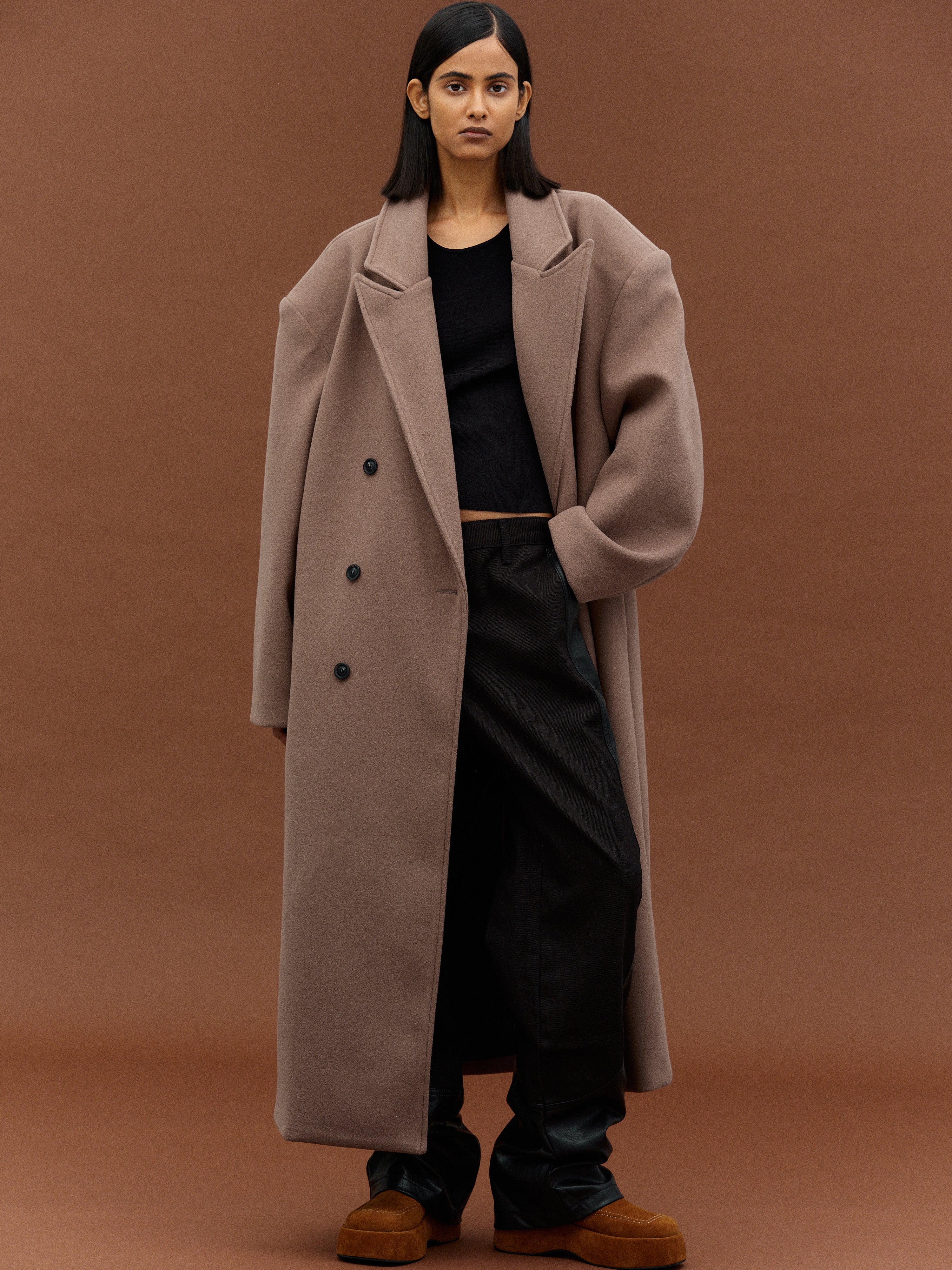 Wallis Oversized Grandpa Coat, Latte