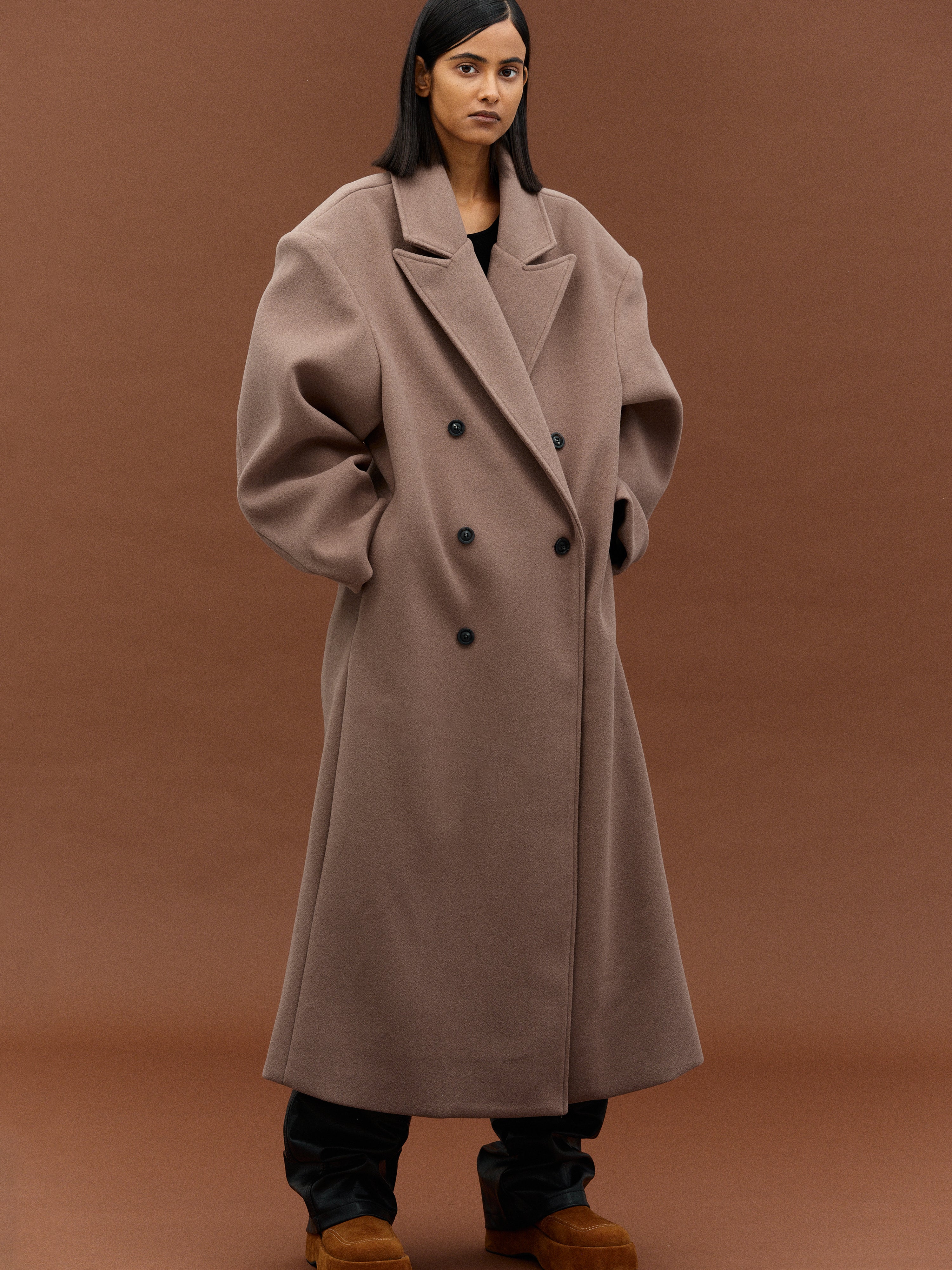 Wallis Oversized Grandpa Coat, Latte