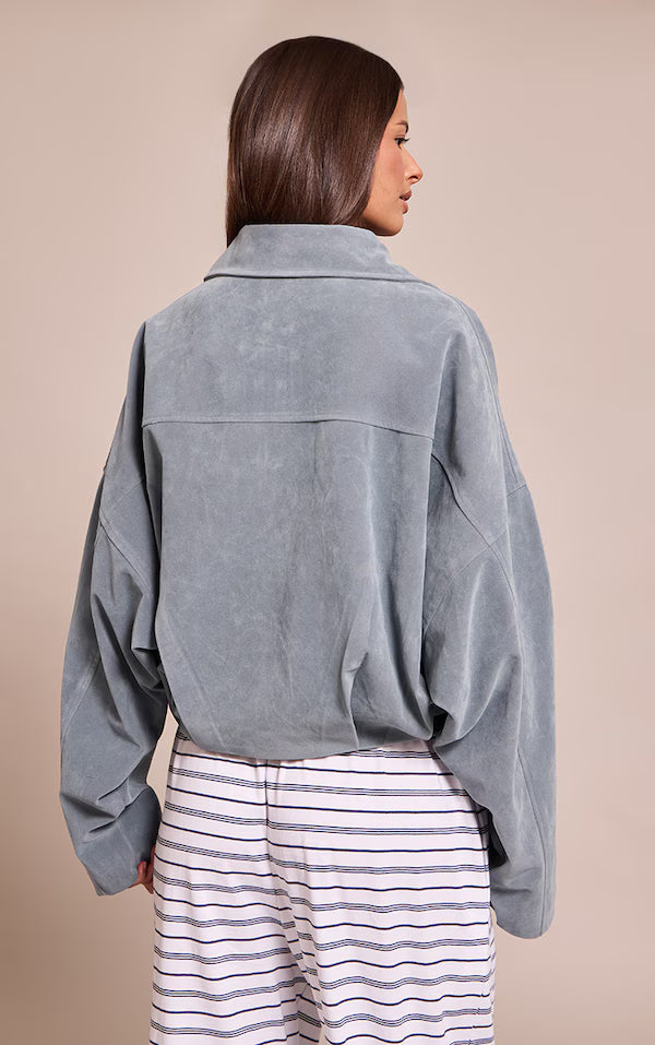 Faux Placket Bomber Jacket