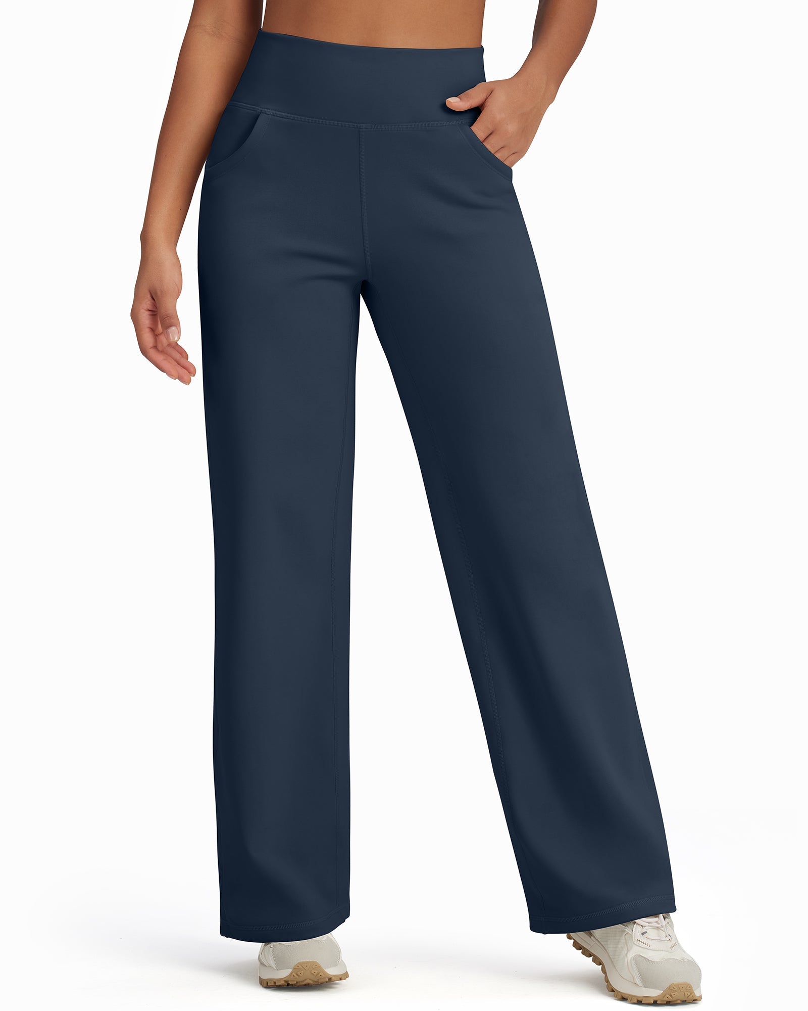 Fleece Lined High-Waist Loose Casual Pants