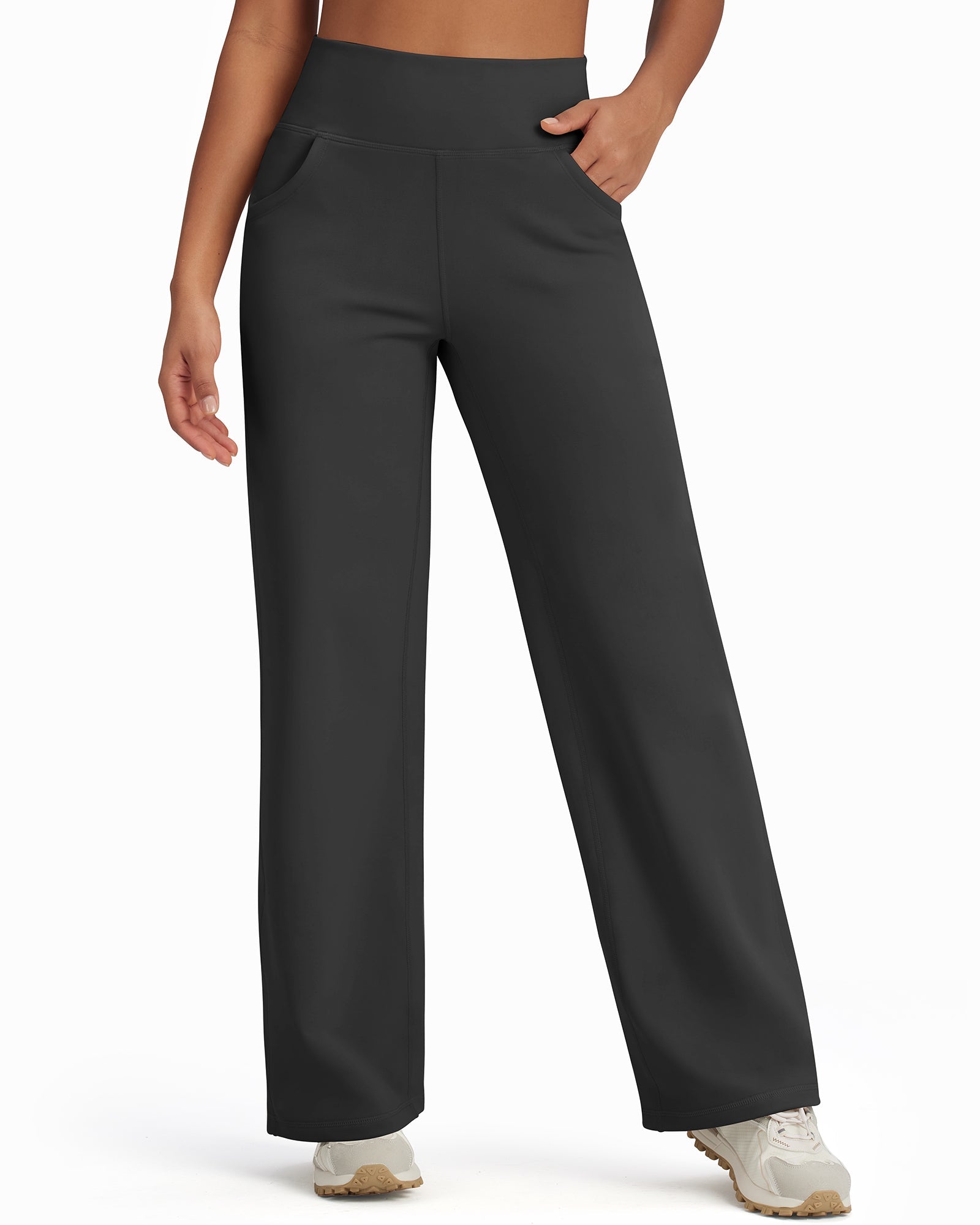 Fleece Lined High-Waist Loose Casual Pants