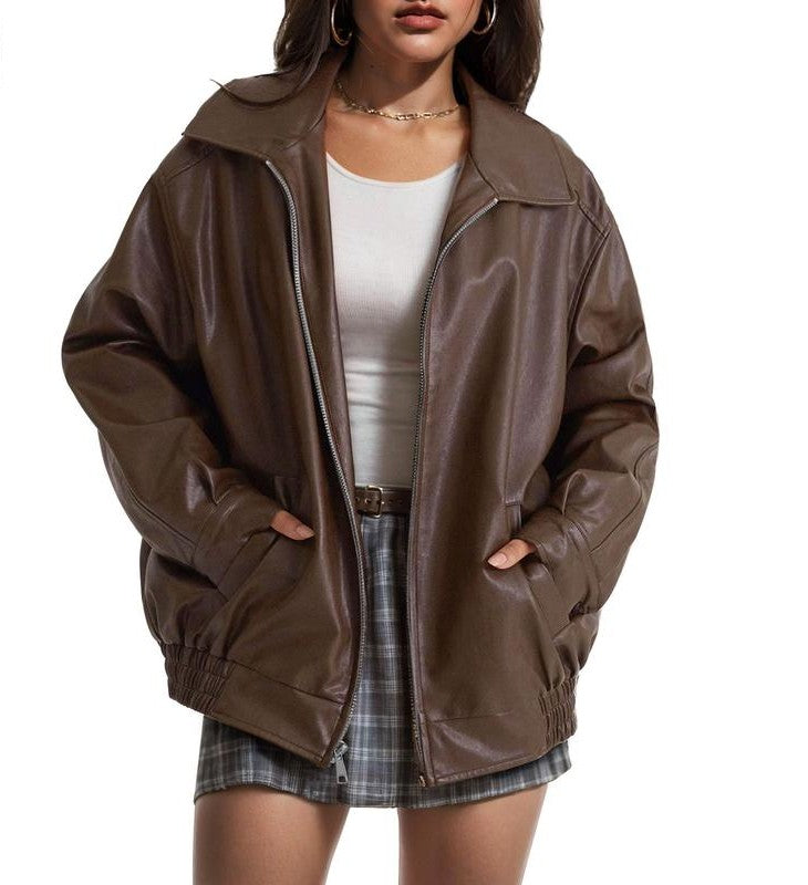 Roselle London Womens Oversized Leather Jackets