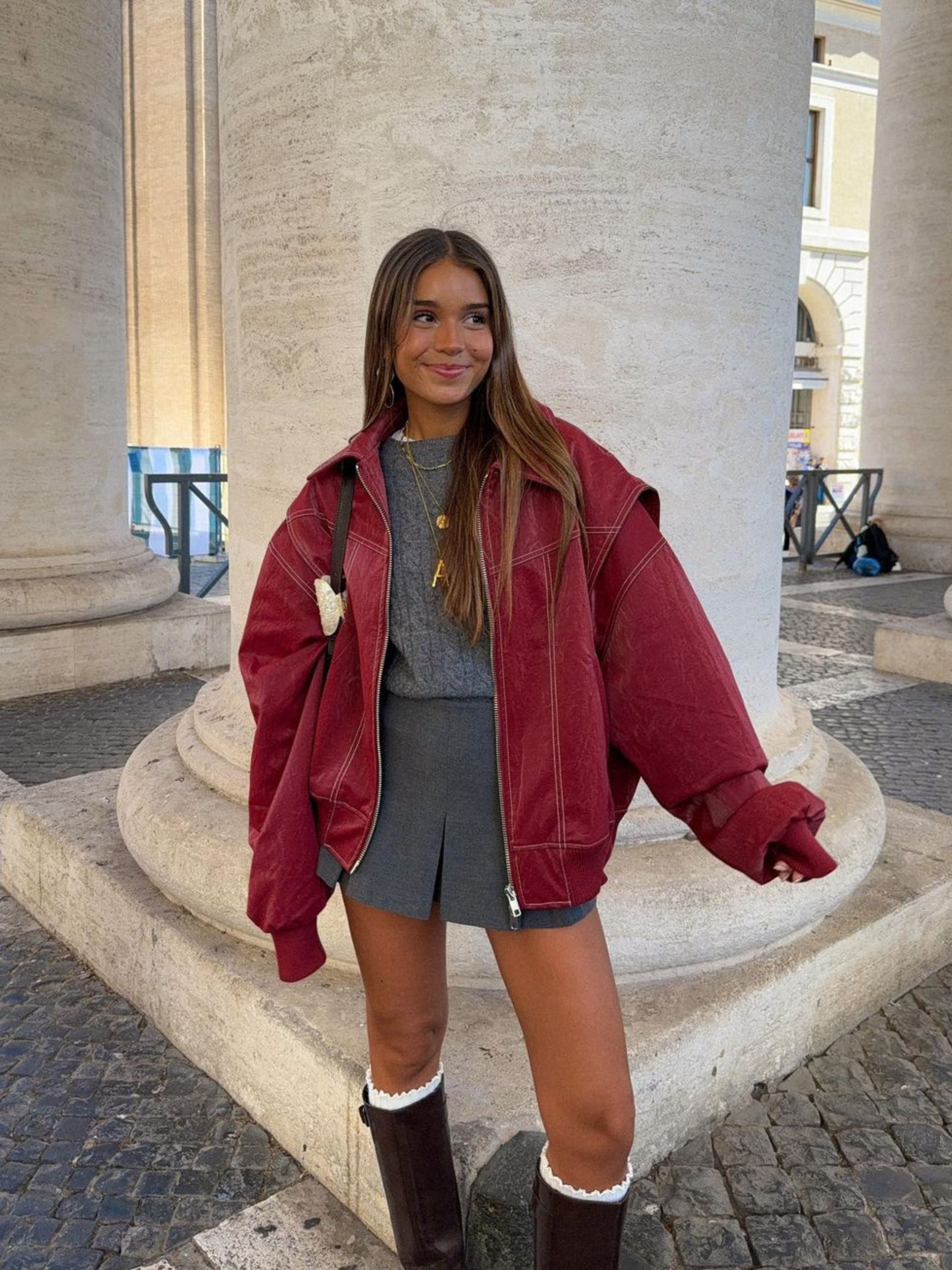 Roselle™  Oversized Leather Jacket